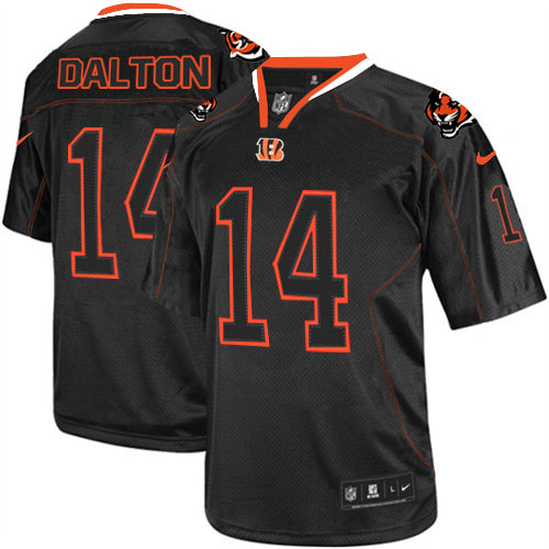 Men's Limited Andy Dalton Nike Jersey Lights Out Black - #14 NFL Cincinnati Bengals